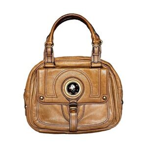Brown/ Tan Juicy Couture Leather Handbag Purse Y2K